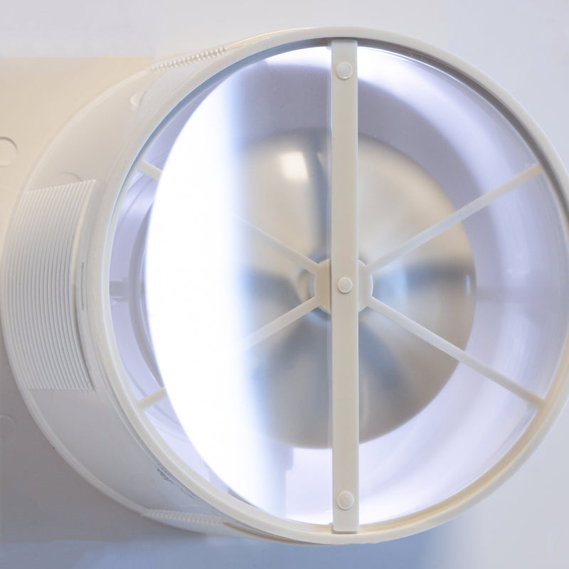 Badezimmer-Abluftventilator mit LED-Hintergrundbeleuchtung und Timer 100 mm / 4"- BFS100LT