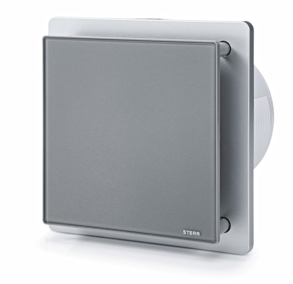 Grau Badlüfter 150 mm - Badezimmerlüfter mit Rückschlagventil - leiser Betrieb - STERR