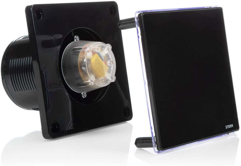 Schwarzer Badezimmerventilator mit LED-Beleuchtung - BFS100L-B