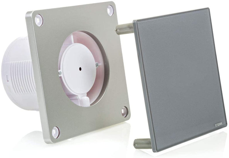 Grauer Badezimmer-Abluftventilator mit Timer 100 mm / 4 "- BFS100T-G