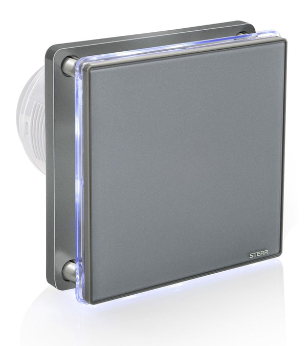 Grauer Badezimmer-Abluftventilator mit LED-Hintergrundbeleuchtung 100 mm / 4 "- BFS100L-G
