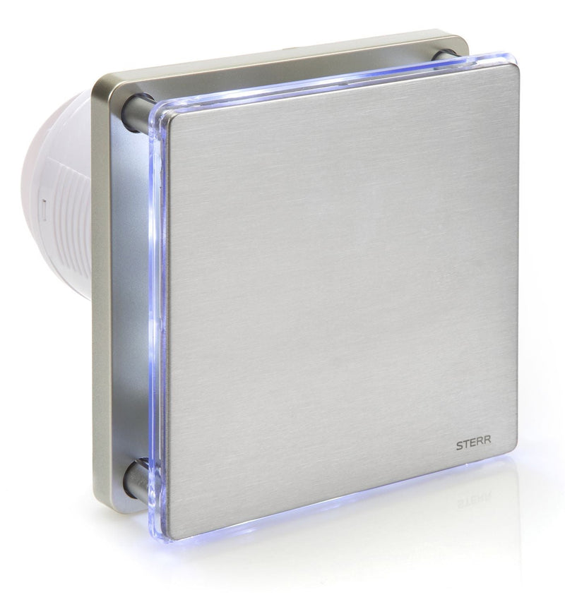 Silberner Badezimmer-Abluftventilator mit LED-Hintergrundbeleuchtung 100 mm / 4 "- BFS100L-S