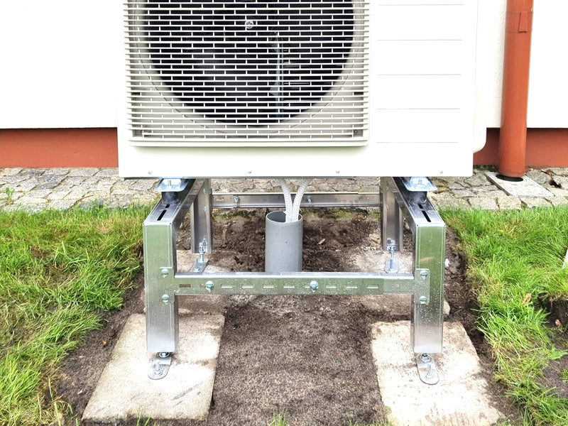 STERR - GSA500 - Wärmepumpe Bodenständer mit einer Belastbarkeit von 500 kg - Klimaständer aus rostfreiem Stahl - Robustes Klimaanlage Zubehör - Einstellbar - Max. 1035x560x345 mm